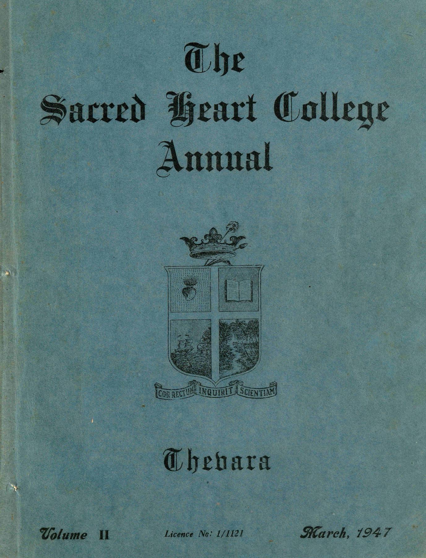 1947 - Sacred Heart College Thevara Annual