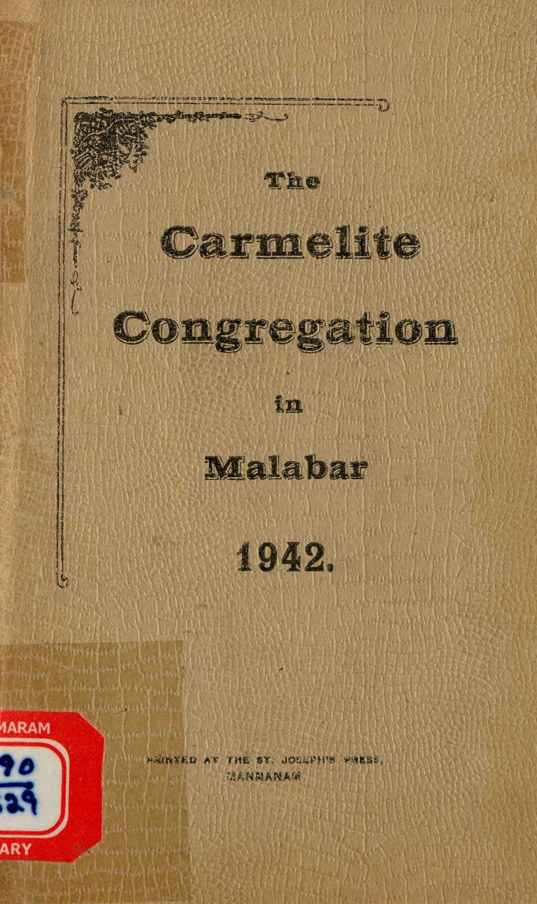 1942 - The Carmelite Congregation in Malabar