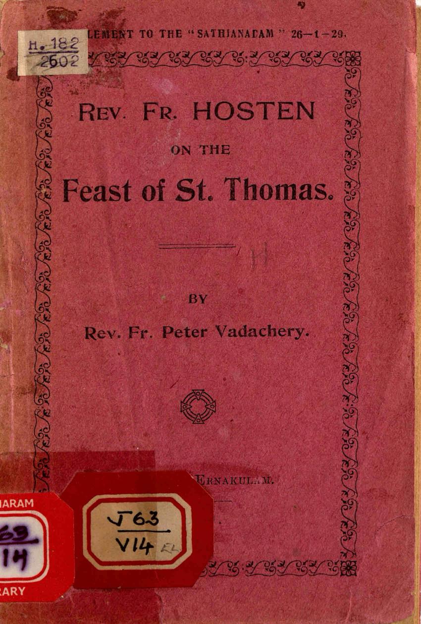  1929 - Feast of St. Thomas - Hosten - Peter Vadachery