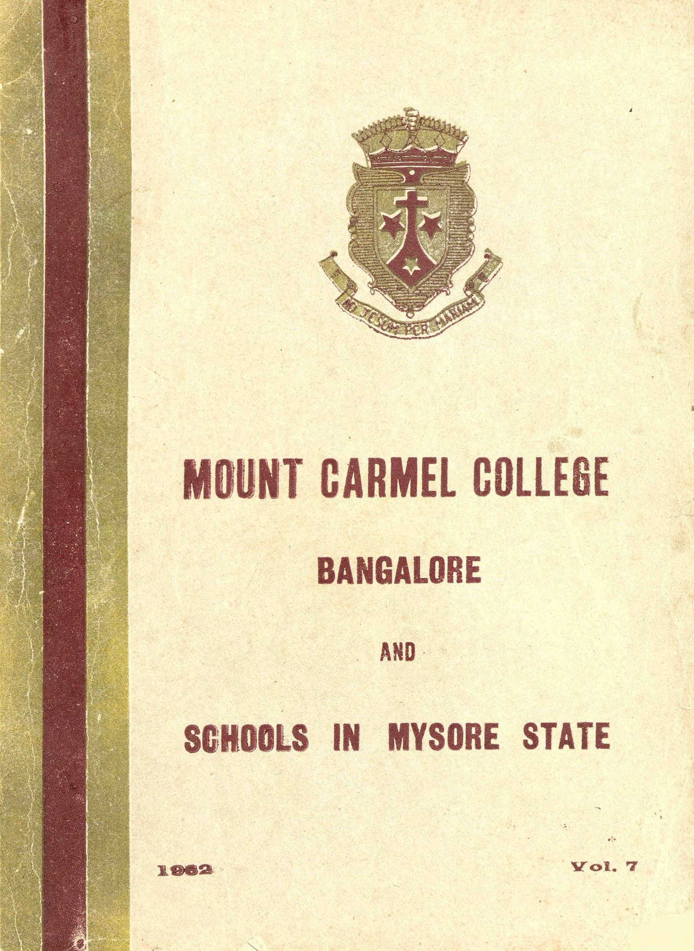 1962 - Mount Carmel College – Bangalore -Annual