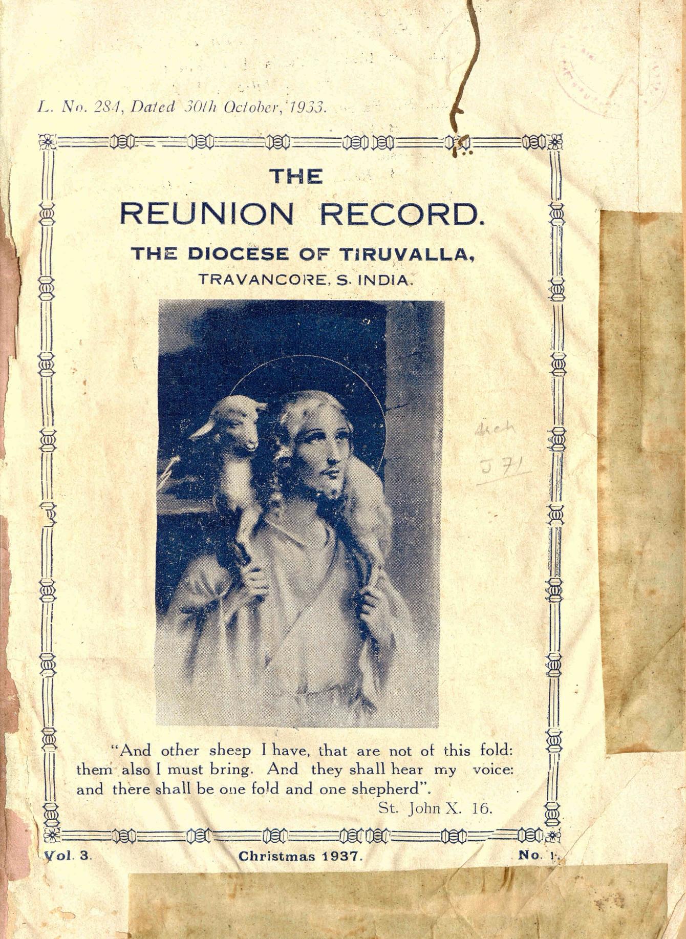 1937 - The Reunion Record - The Diocese of Thiruvalla