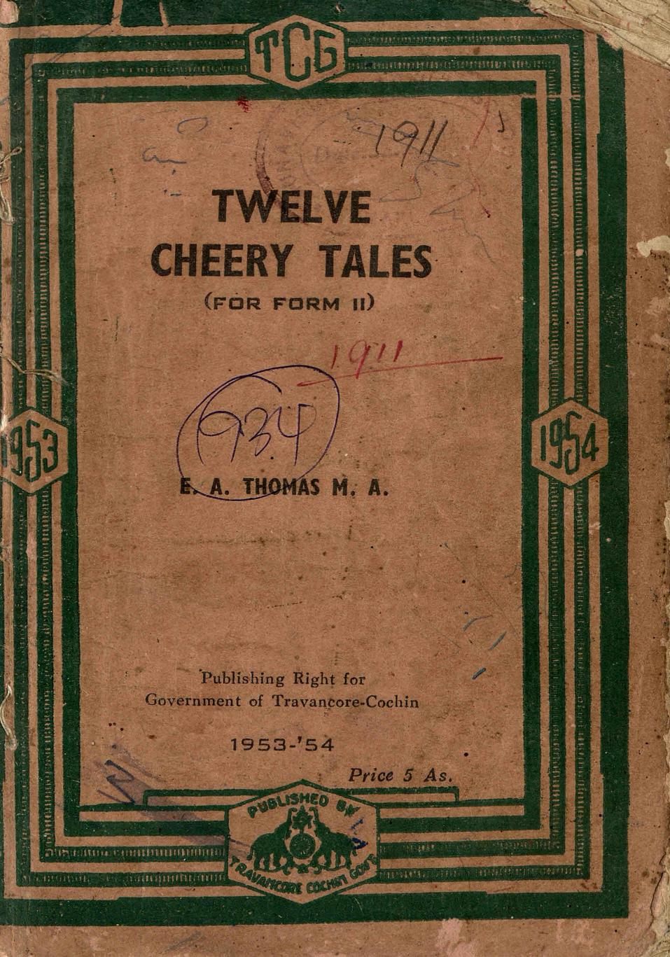1953 - Twelve Cheery Tales - E. A. Thomas
