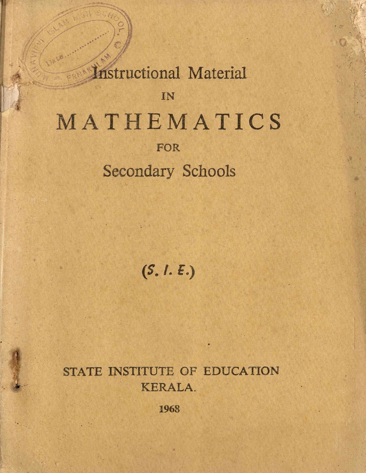 1968 - Instructional Material in Mathematics for Secondary Schools