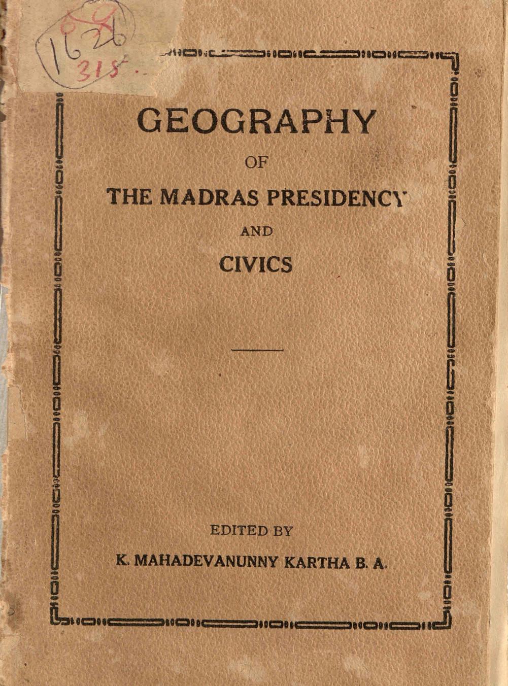 1936 - Geography of Madras Presidency and Civics