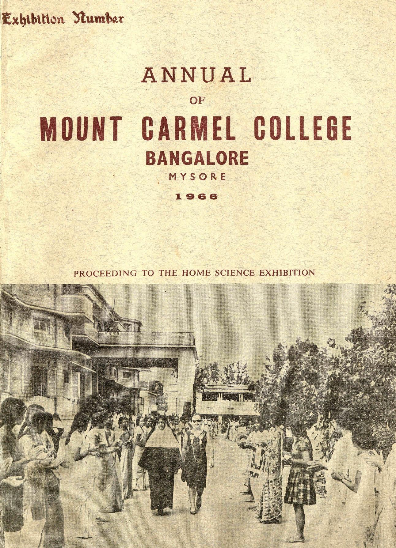 1966 - Mount Carmel College Bangalore Annual