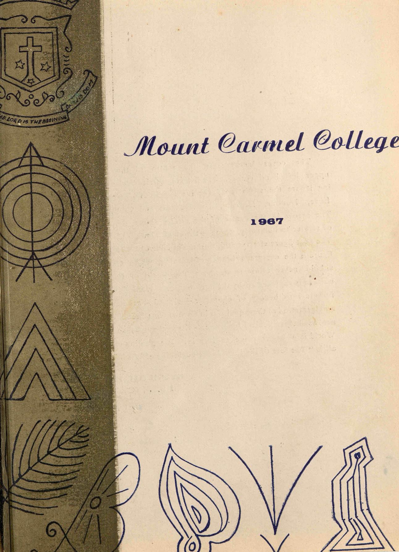 1967 - Mount Carmel College Bangalore Annual
