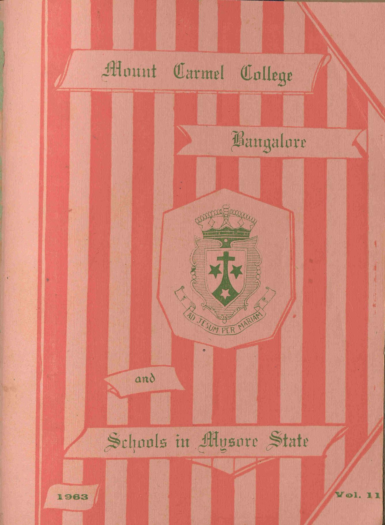 1963 - Mount Carmel College Bangalore Annual