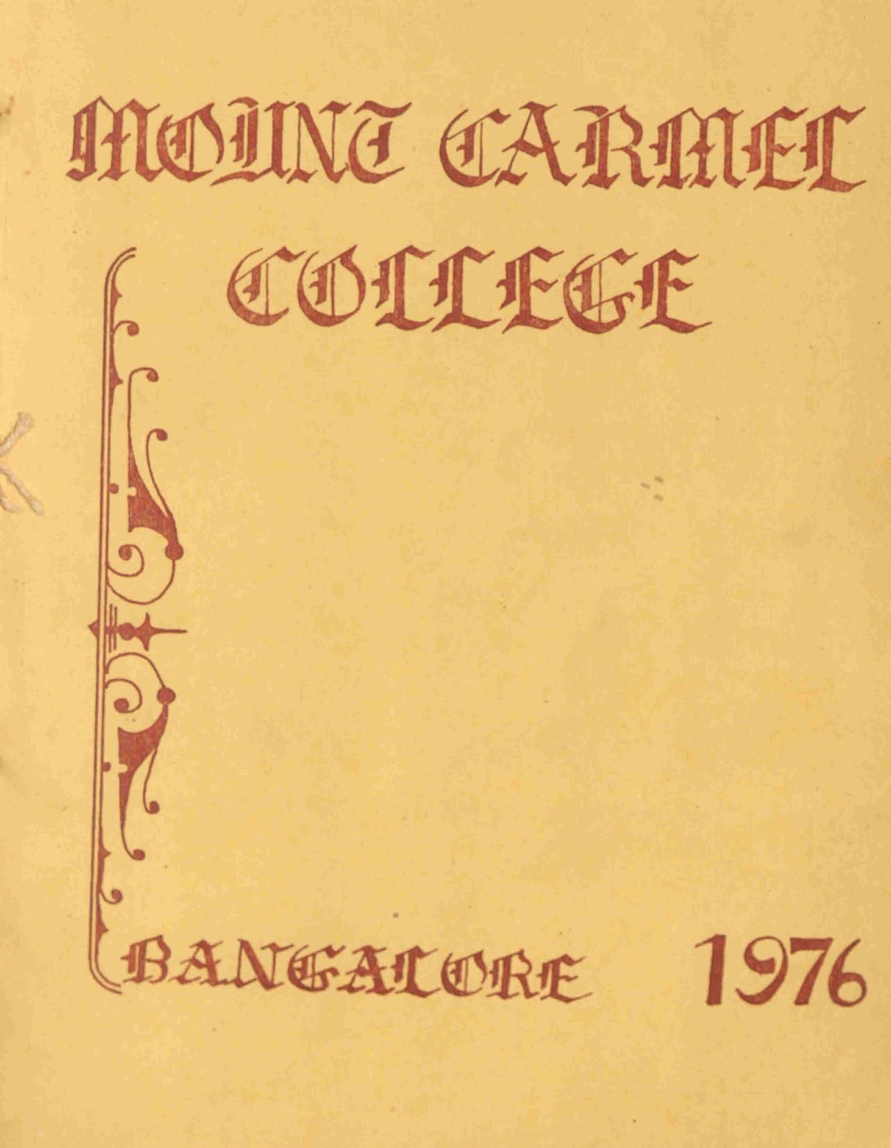 1976 - Mount Carmel College Bangalore Annual