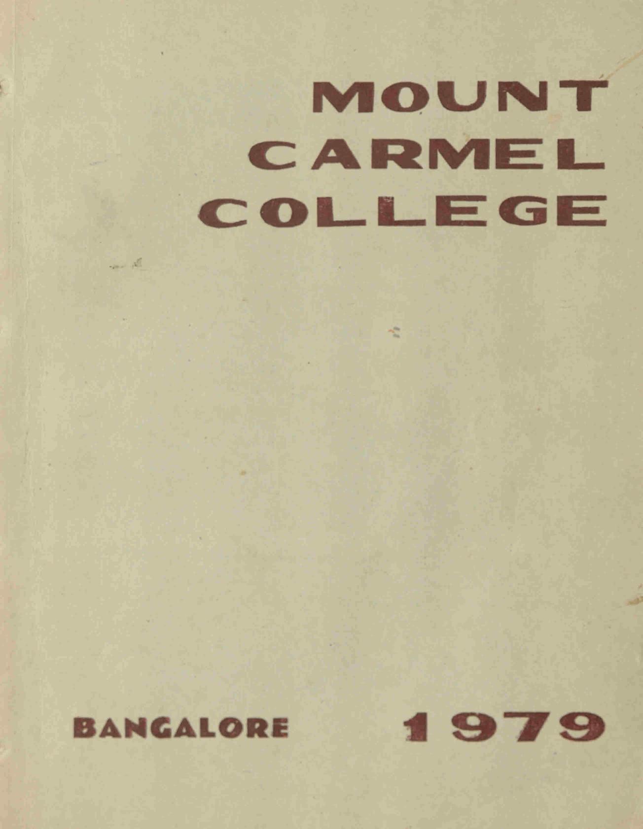  1979 - Mount Carmel College Bangalore Annual