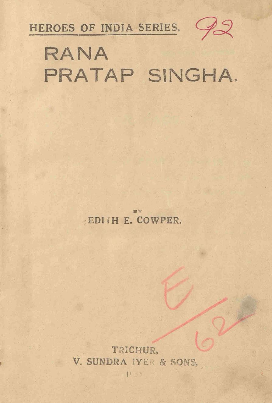  1931 - Rana Prathap Singha - Edith E Cowper