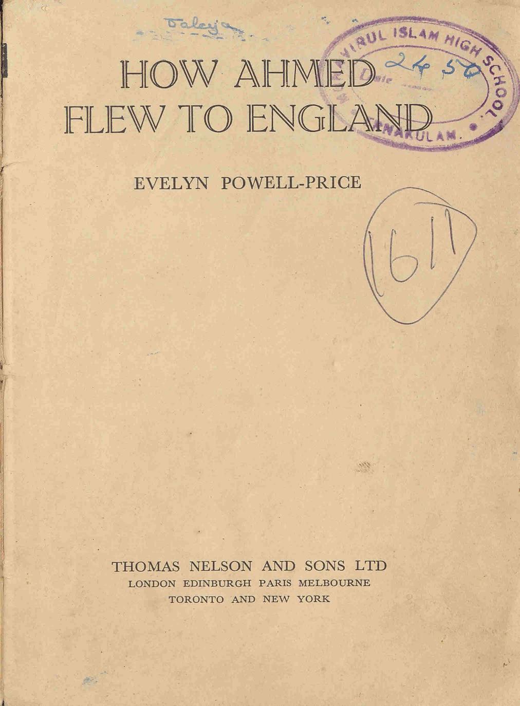 How Ahmed Flew to England - Evelyn Powell Price