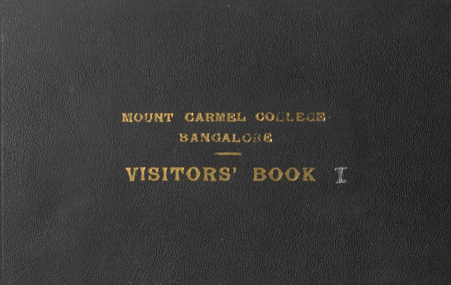 Mount Carmel College Bangalore - Visitors' Book 1