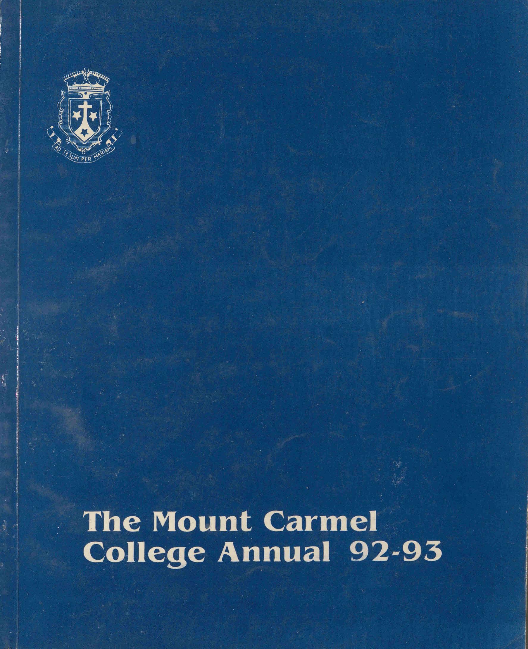  1993 - Mount Carmel College Bangalore Annual