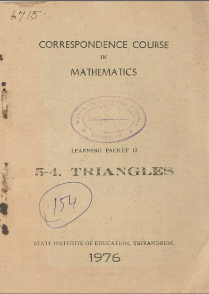  1976 - Correspondence Course in Mathematics - Triangles