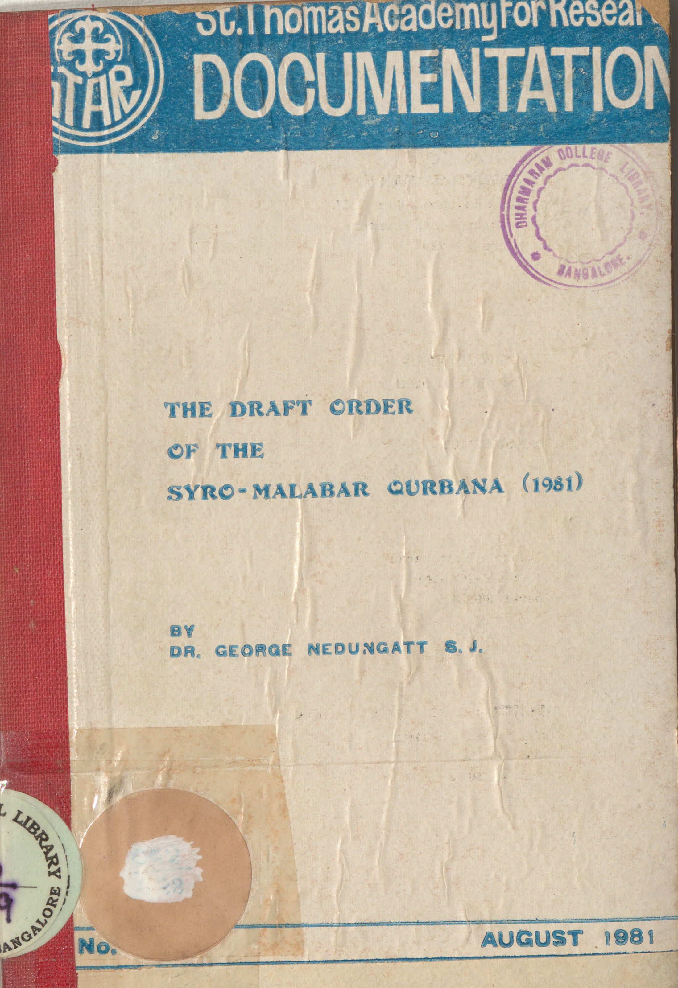 1981 - The Draft Order of the Syro Malabar Qurbana