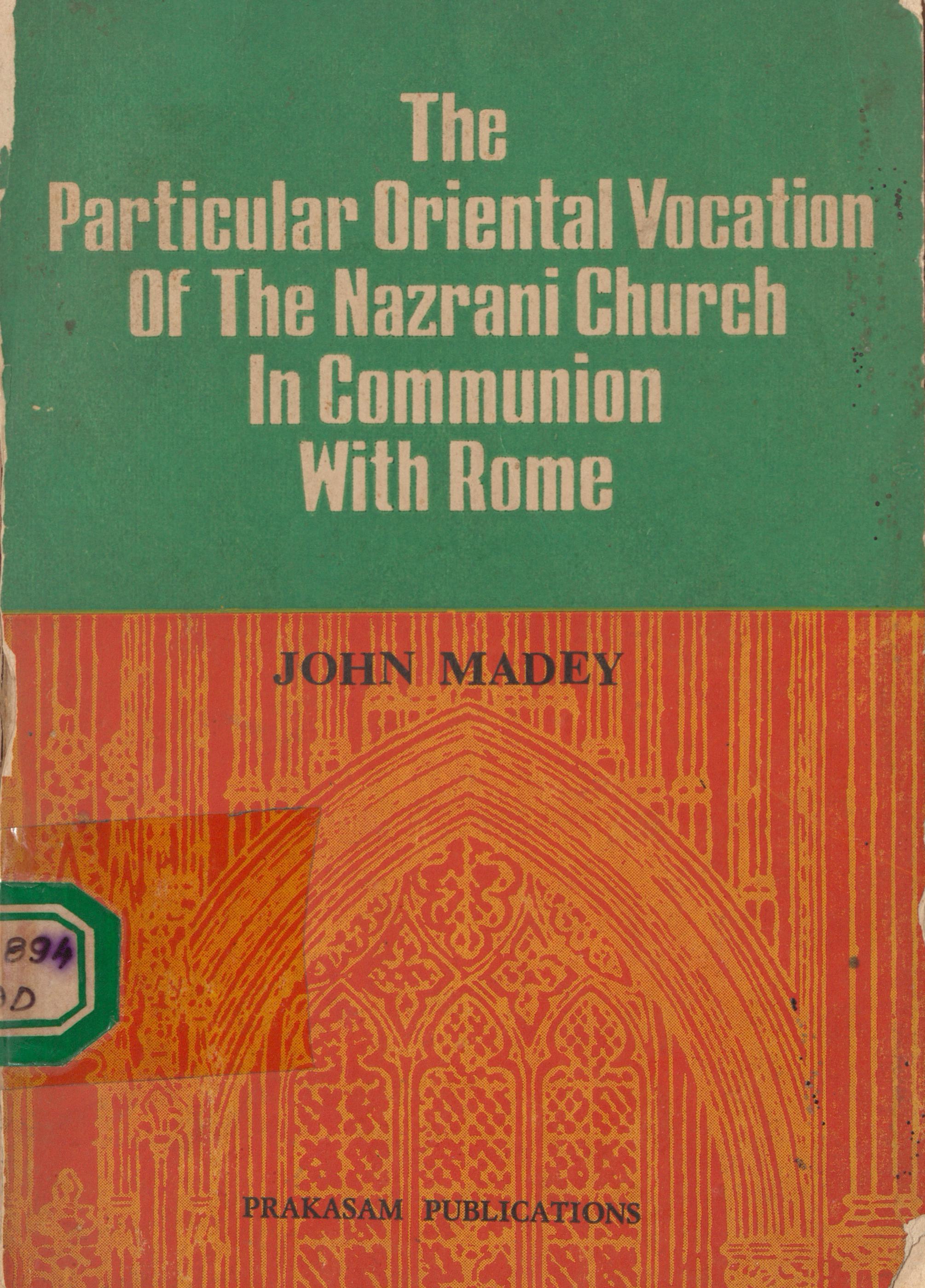 1976 - The Particular Oriental Vocation of the Nazrani Church in Communion with Rome