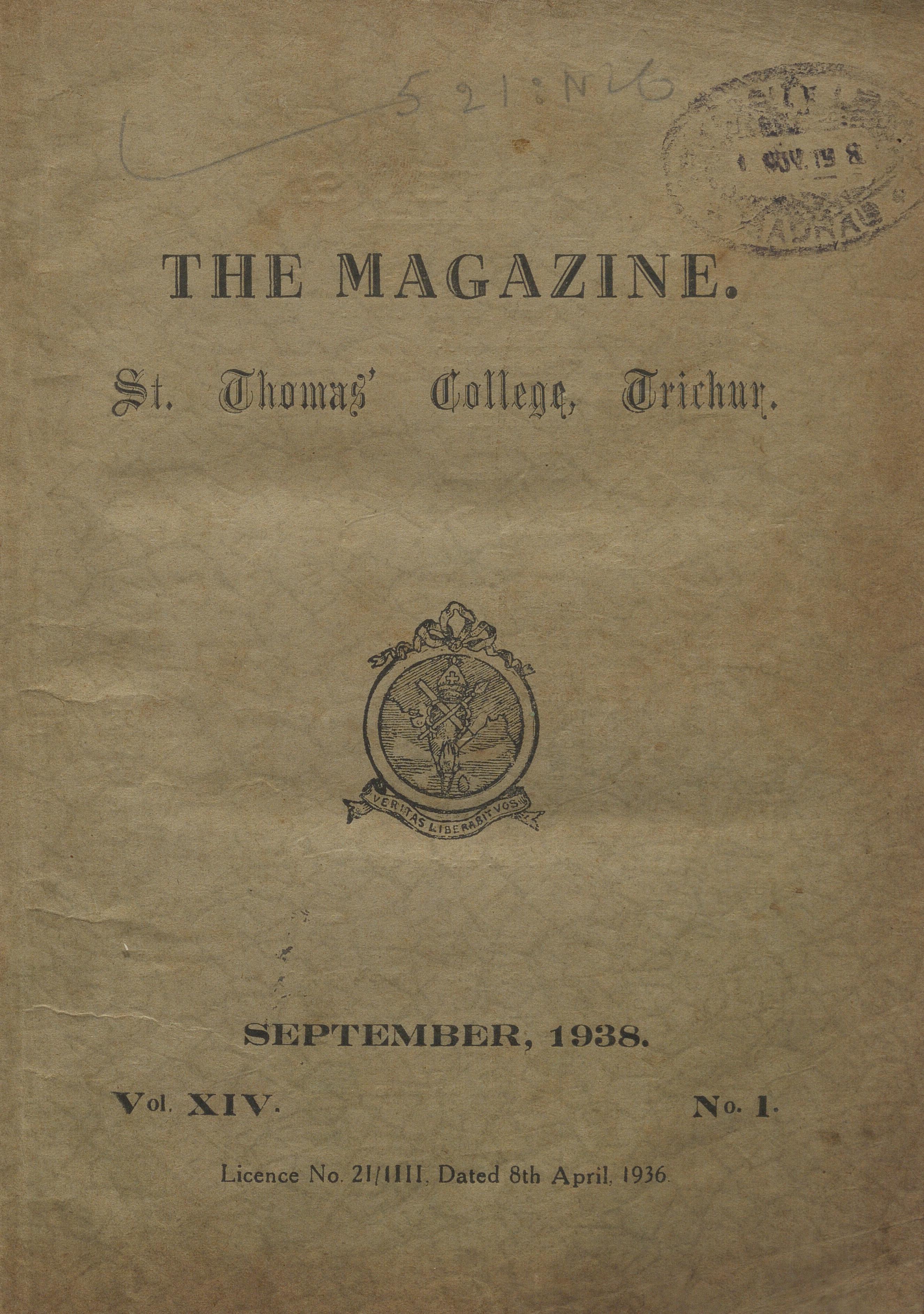 1938 - Two Issues of St. Thomas College Trichur Magazine