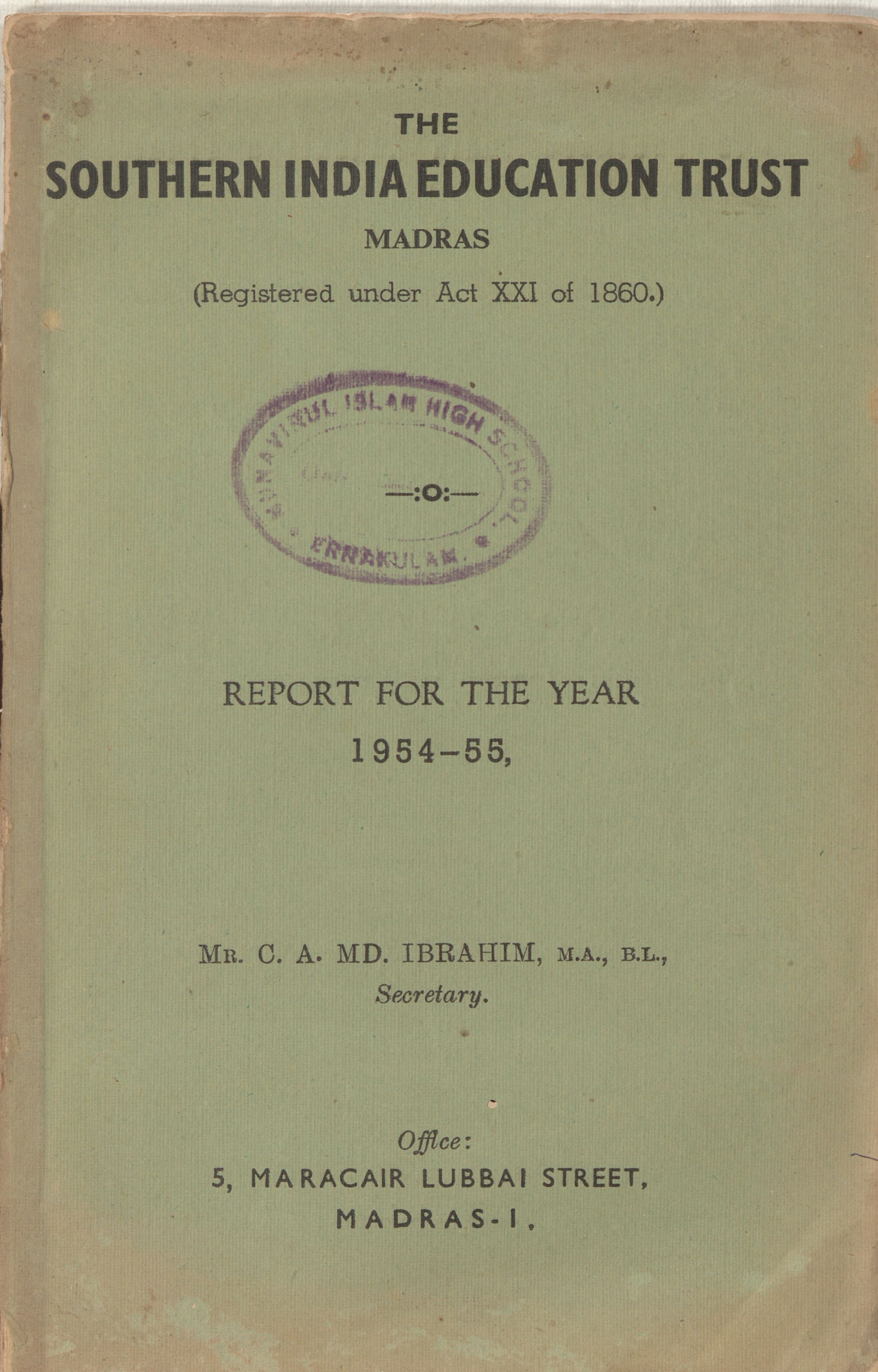 1955 - Southern India Education Trust - Report