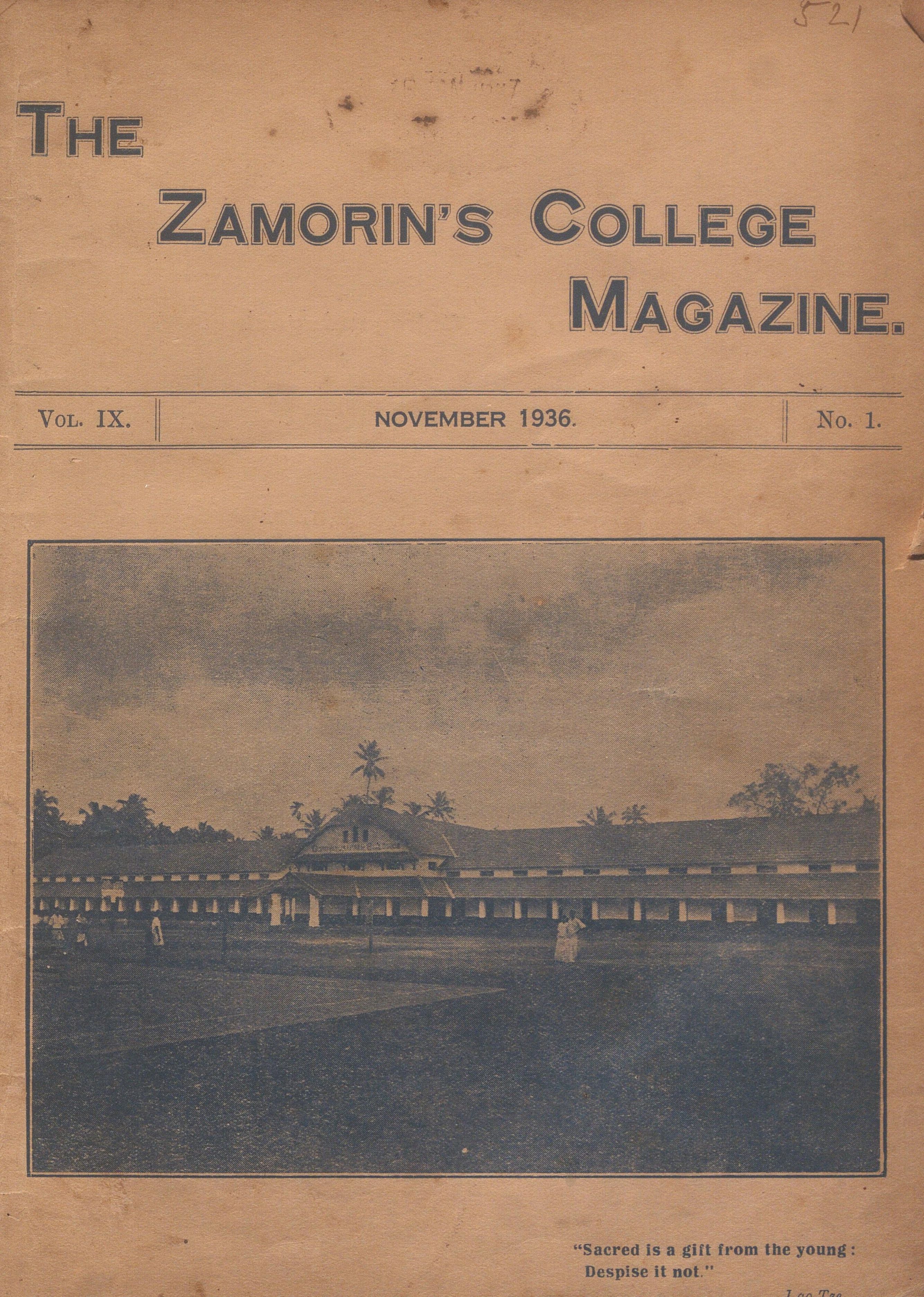 1936 - The Zamorins College Magazine - Volume - IX - Issue 01