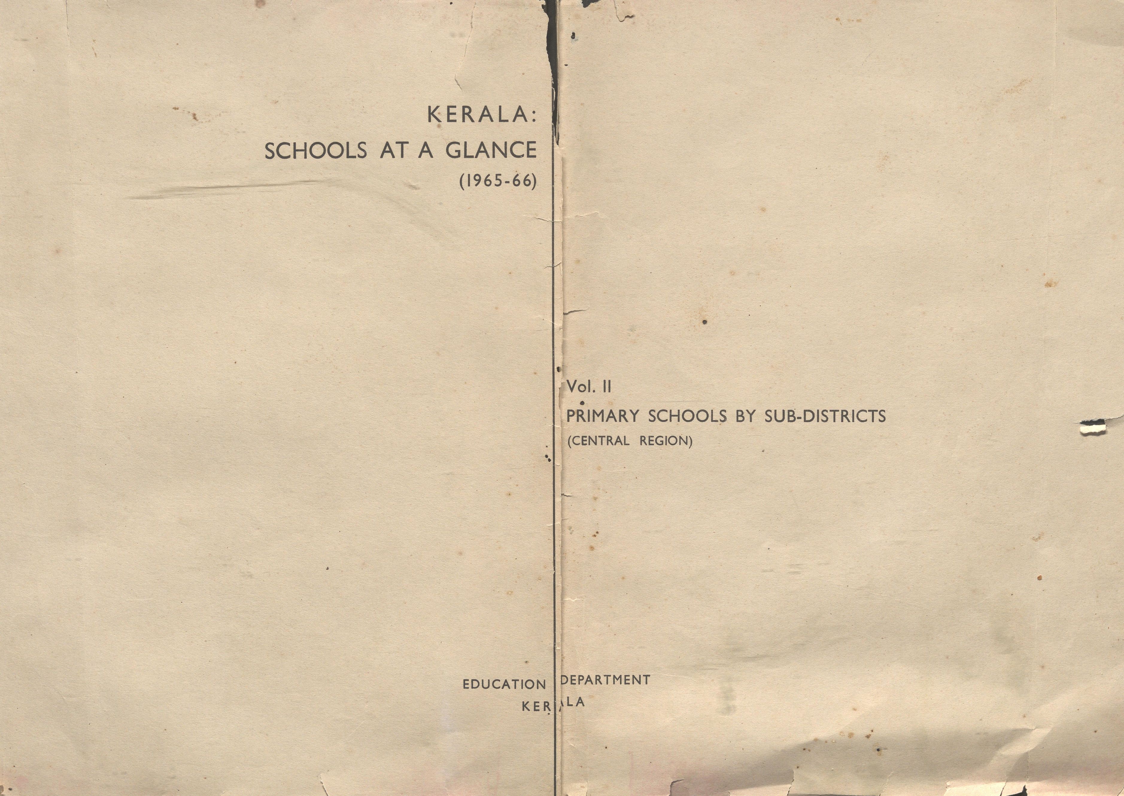  1966 - Kerala : Schools At A Glance (1965-66)